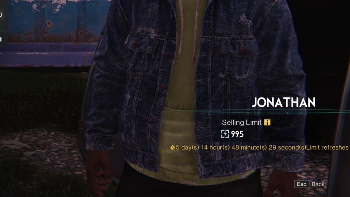 The shop owner's sell limit displayed in Once Human, that prevents players from selling more items to the shopkeeper.