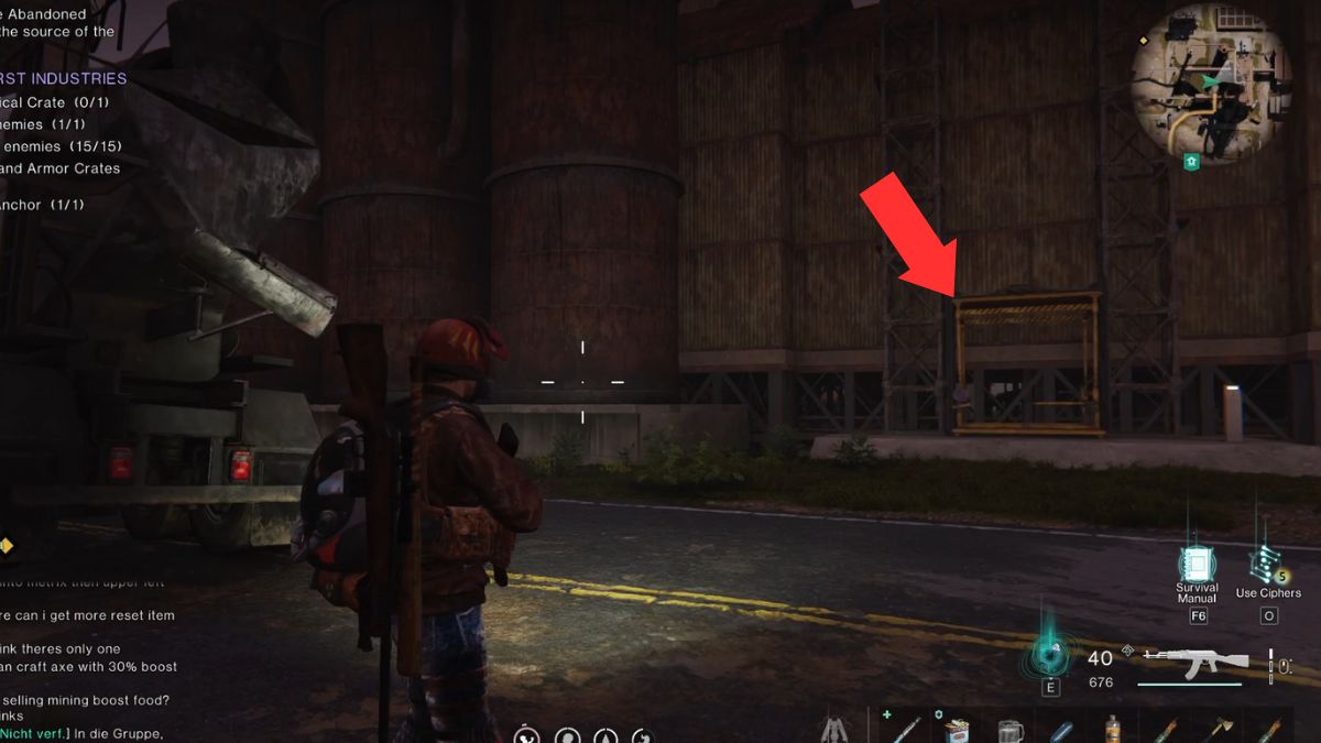 The elevator that allows the player to find the Mystical Crate at Hearst Industries.