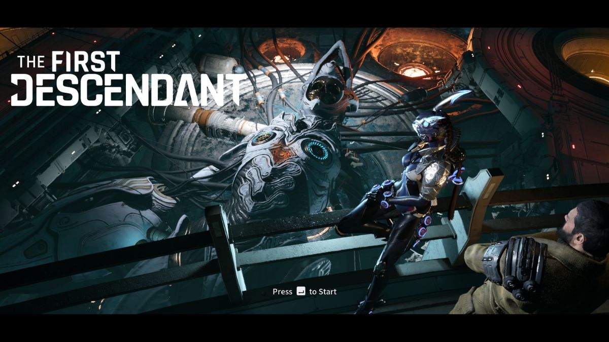 The First Descendant game title screen showing in-game characters.
