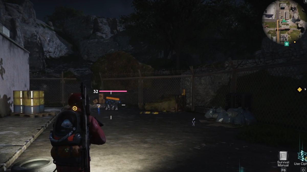 The hidden Morphic Crate at Furnace Lair behind a workshop in Once Human. 