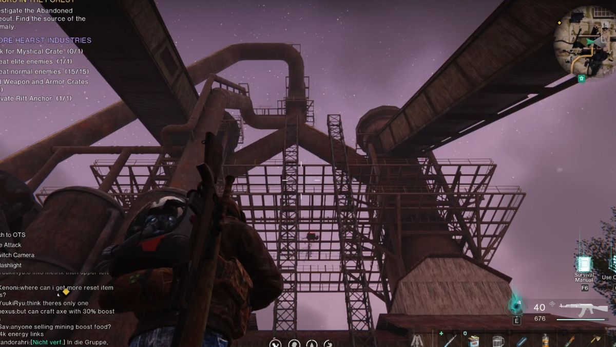 The large structure in Once Human where the Mystical Crate is located at Hearst Industries.