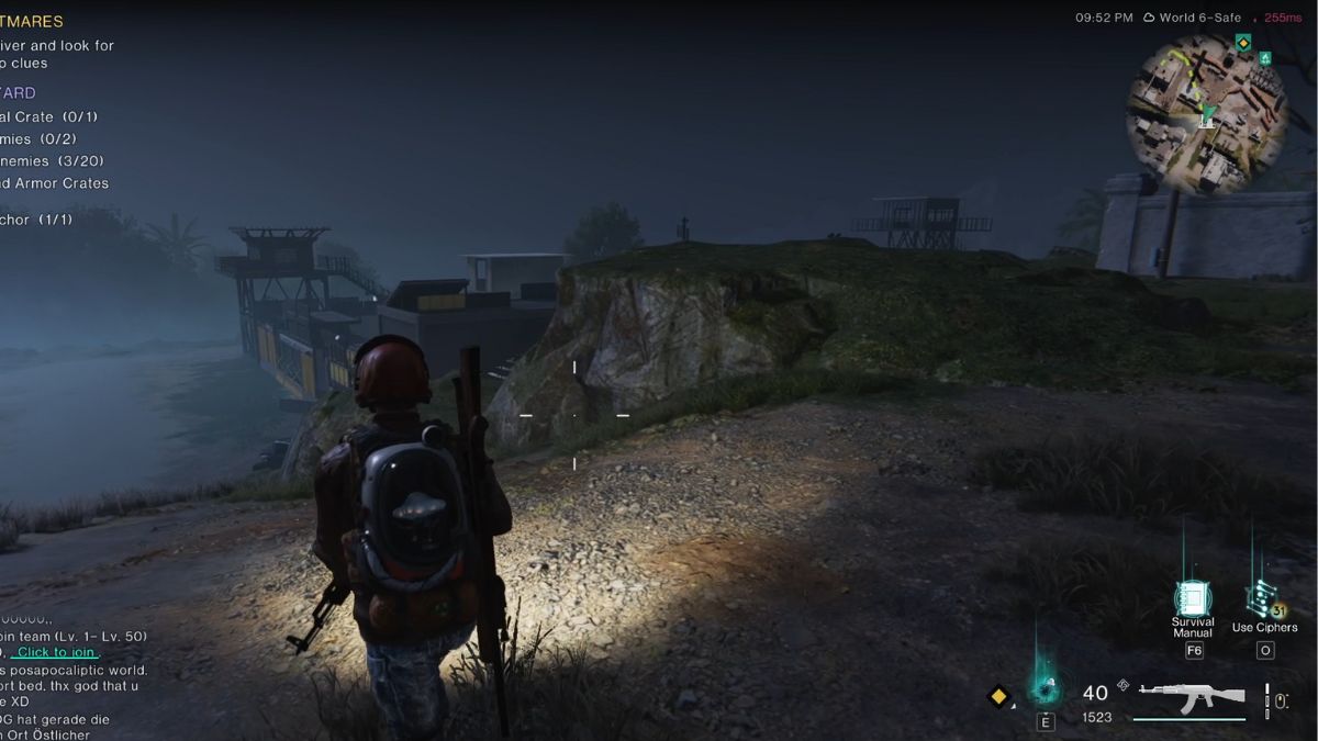 The road leading south from the train yard in the Junkyard area in Once Human.