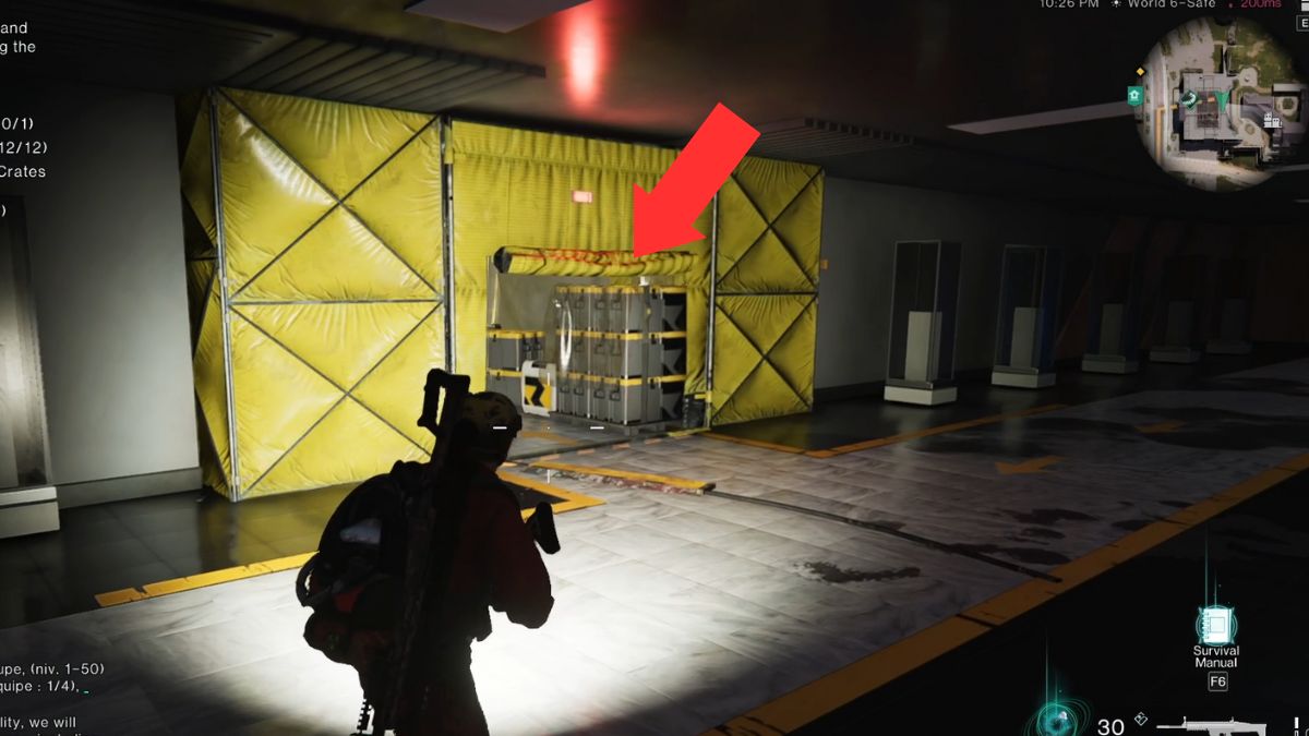 The room containing the Mystical Crate at Holt Town marked with an arrow in Once Human.