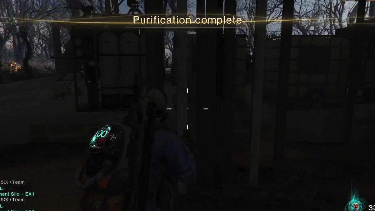 Territory Purification Complete message displays on a player screen after beating the challenge.