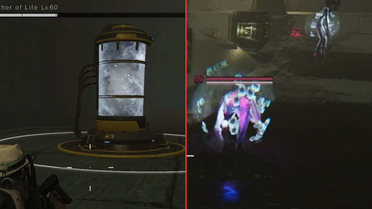 A frost glutton beside a frost tank in LEA Labs, to help players understand the mechanics.