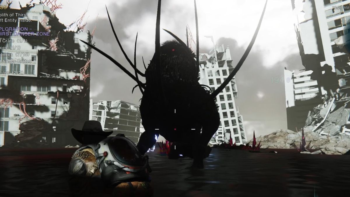 A player deals the final blow to the Shadow Hound in the Once Human boss fight.