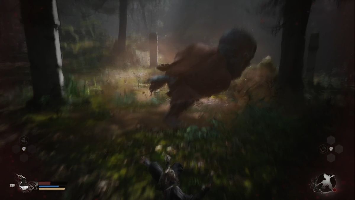 A player dies to combo attacks from a Wandering Wight in Black Myth: Wukong
