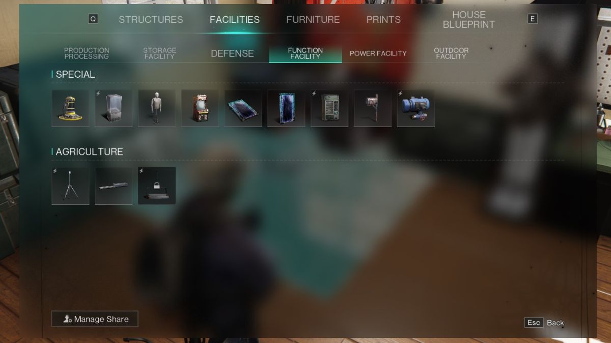 The Animal trough highlighted with an arrow in the Once Human building menu. 