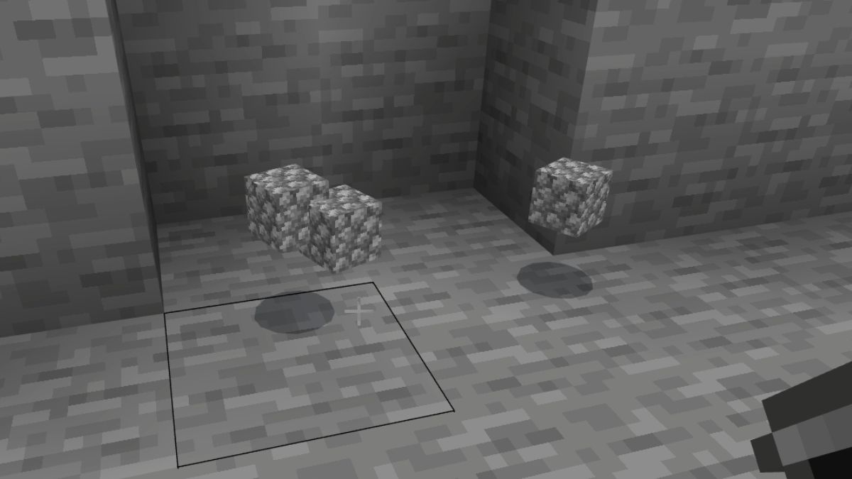 Cobblestone dropped on the ground, a vital ingredient to make a brewing stand in Minecraft.