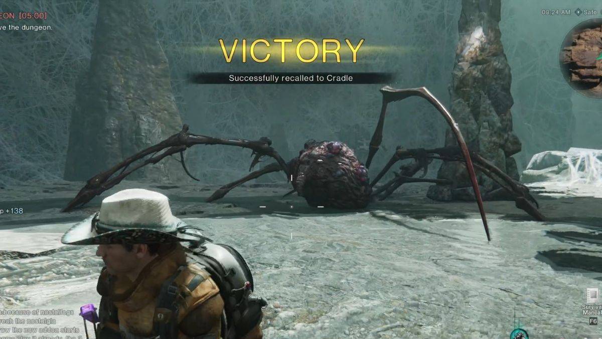 A player using the Power Surge build in Once Human defeats the Arachsiam boss in a few minutes. 