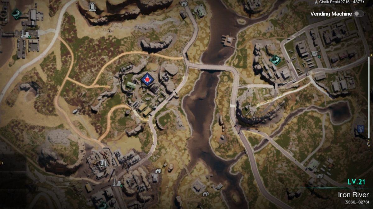 The Amended Rifle Mag location marked on a map in Once Human.
