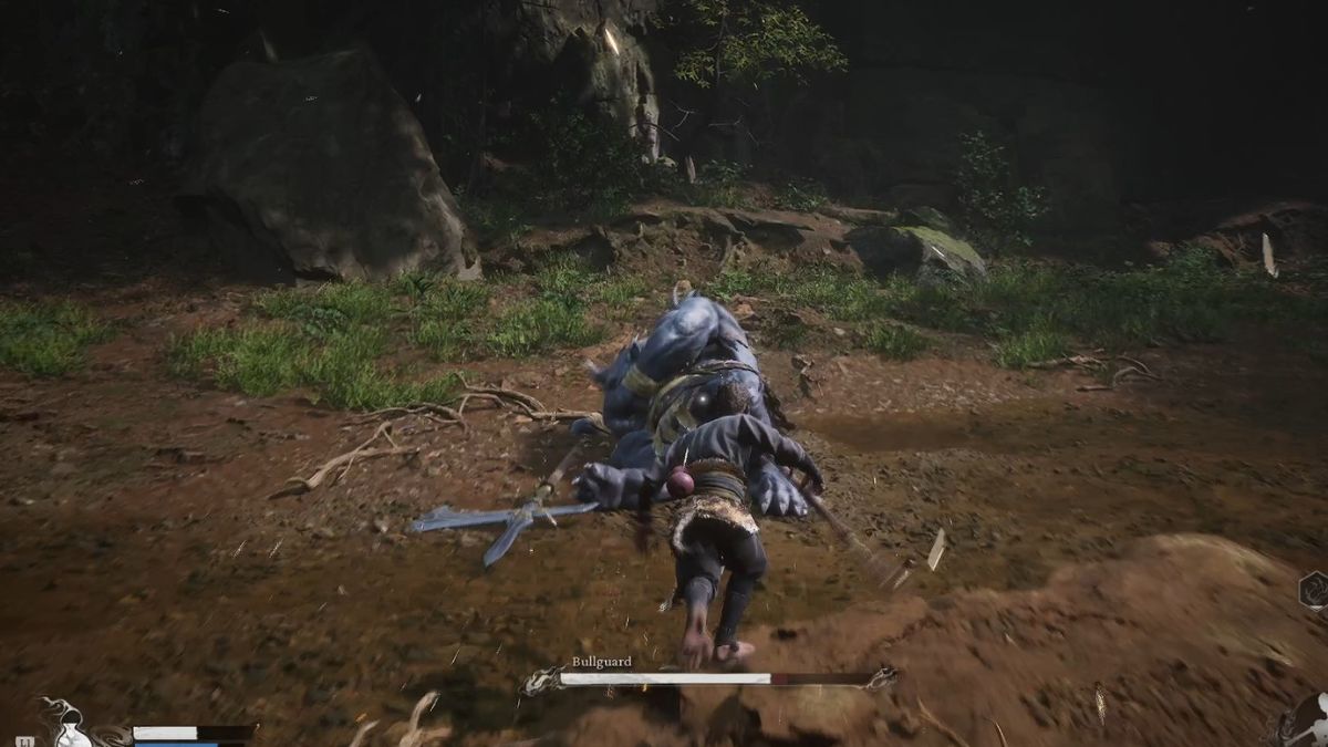 The Bullguard in Black Myth: Wukong after being staggered by the player's attacks. 