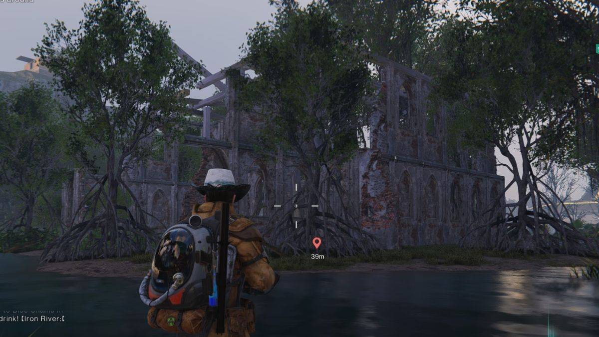 The destroyed building where players can start the Devious Painting Puzzle quests. 