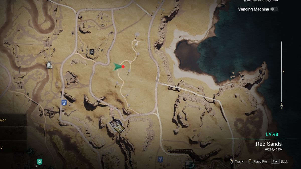 The Hammer Compensator location marked on a map in Once Human. 