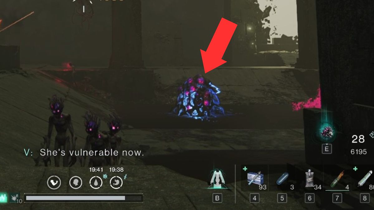A Lightning cluster in LEA Labs highlighted by an arrow to help players understand the mechanics in Once Human.