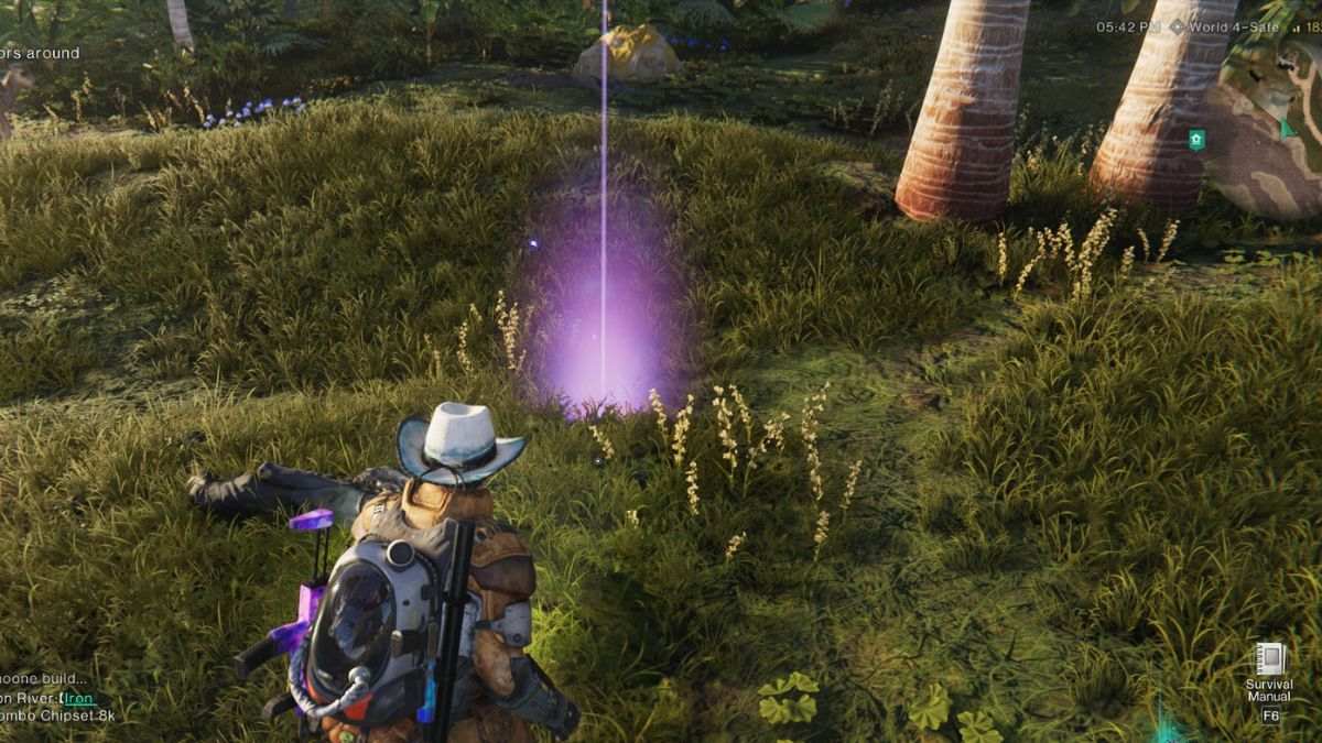 The purple glowing spot on the ground that contains the treasure from the Devious Puzzle Paintings quests in Once Human.
