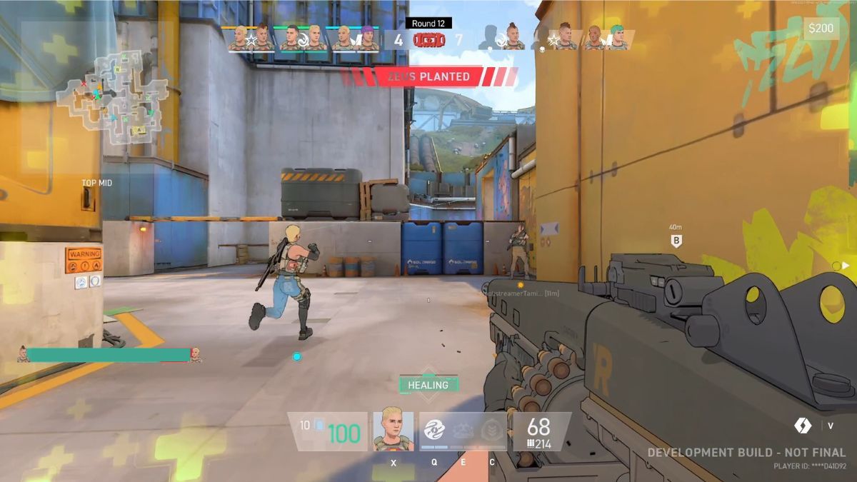 The Zeus-Planted message appears on screen as a player navigates the map in Spectre Divide closed beta.