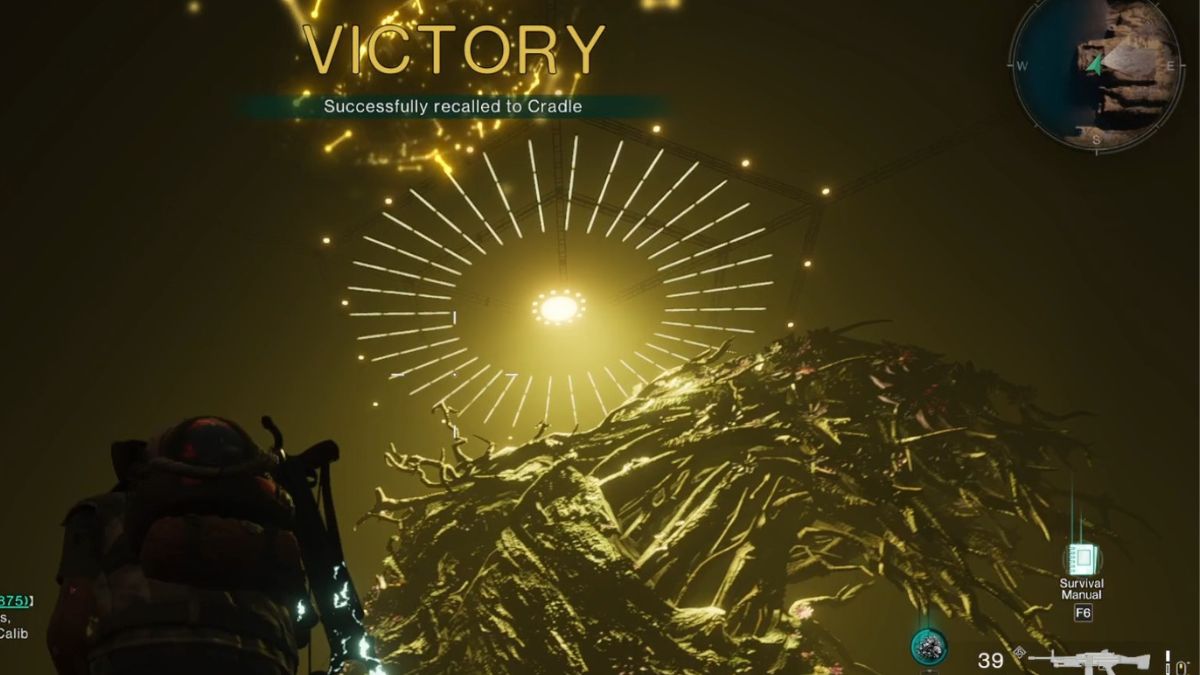 The victory message displays on-screen after the Forsaken Giant boss battle in Once Human.