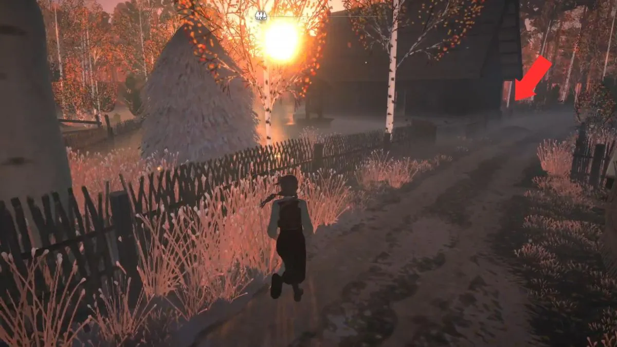 The player heads towards the missing goat with an arrow highlighting the location of the goat.