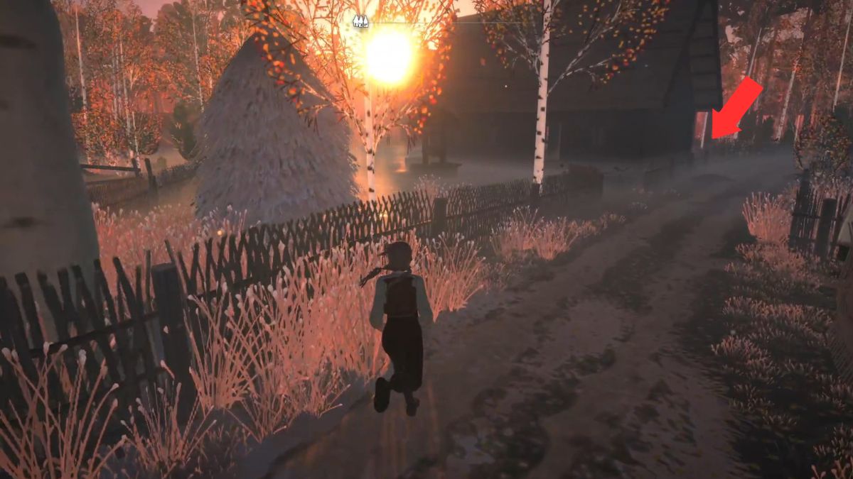 The player heads towards the missing goat with an arrow highlighting the location of the goat.