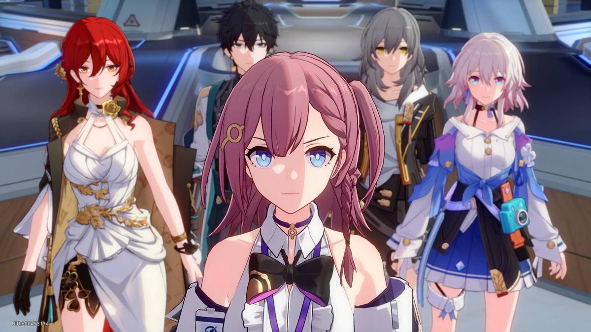 A group of Honkai: Star Rail characters standing in view.