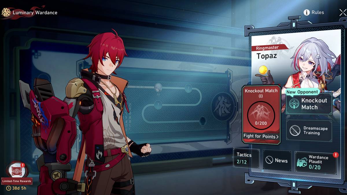 An in-game screen showing the Luminary Wardance event in Honkai: Star Rail.