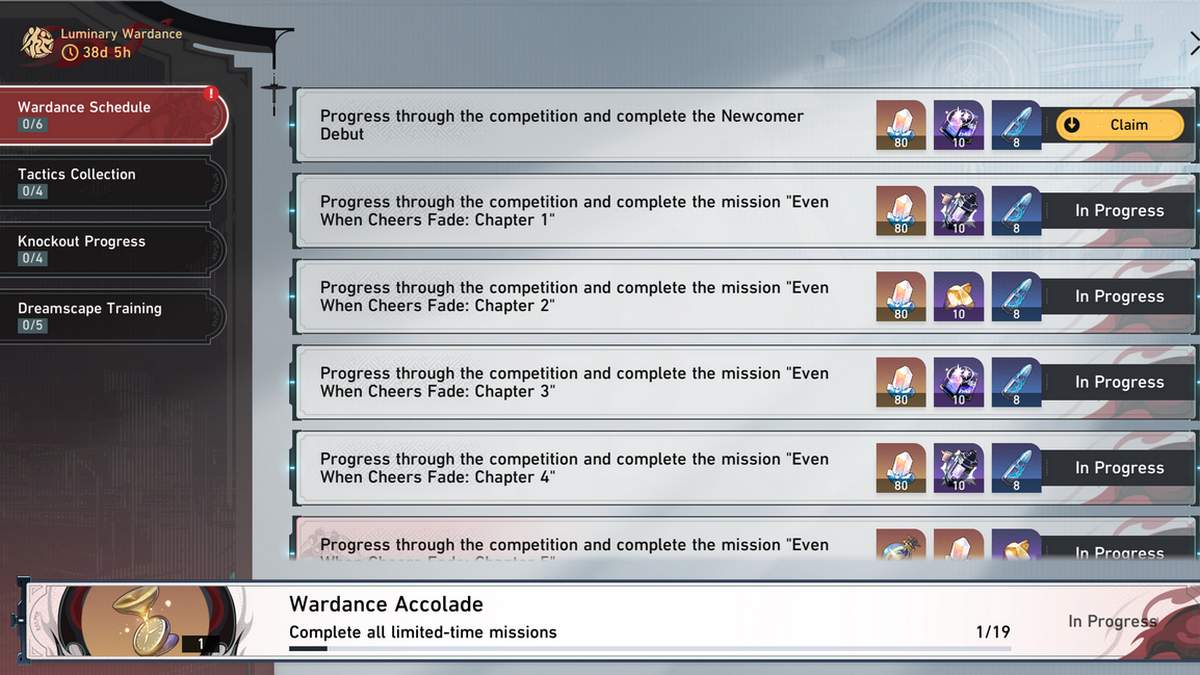 Luminary Wardance events shown in-game in Honkai: Star Rail.