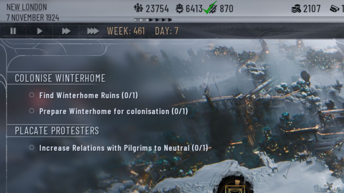 The Frostpunk 2 user interface showing a greatly increased workforce with over 6000 available employees.