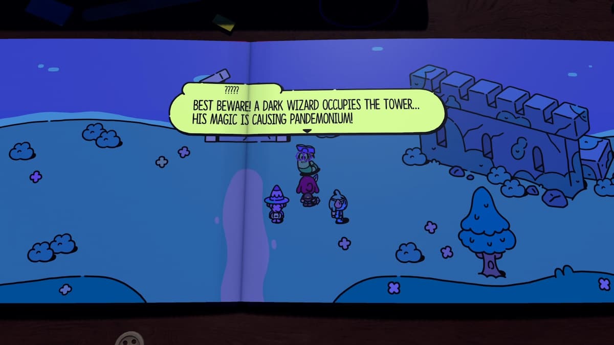 En The Plucky Squire, los personajes se enfrentan a un ratón de biblioteca, ambientado en un entorno vibrante al estilo de un libro de cuentos.