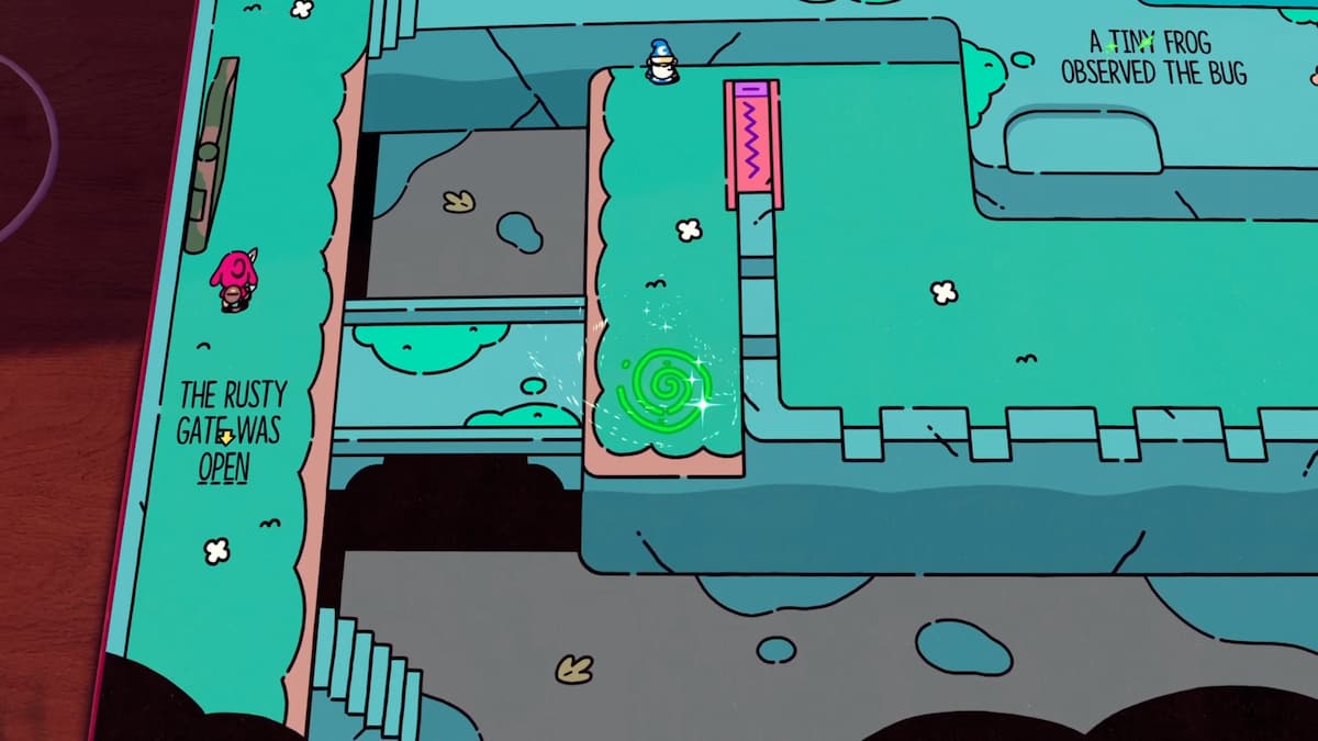 La puerta oxidada finalmente se abre, lo que permite al personaje continuar explorando en The Plucky Squire.