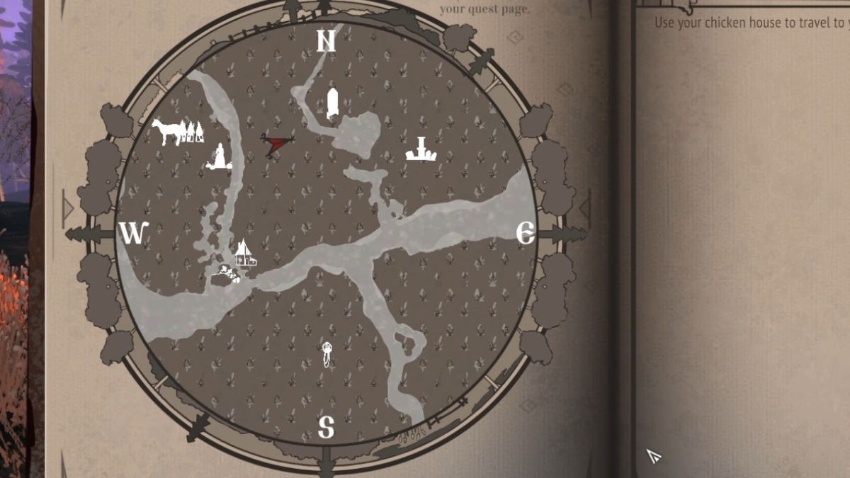 The Reka map showing the location of a wagon with a chest in the first area.