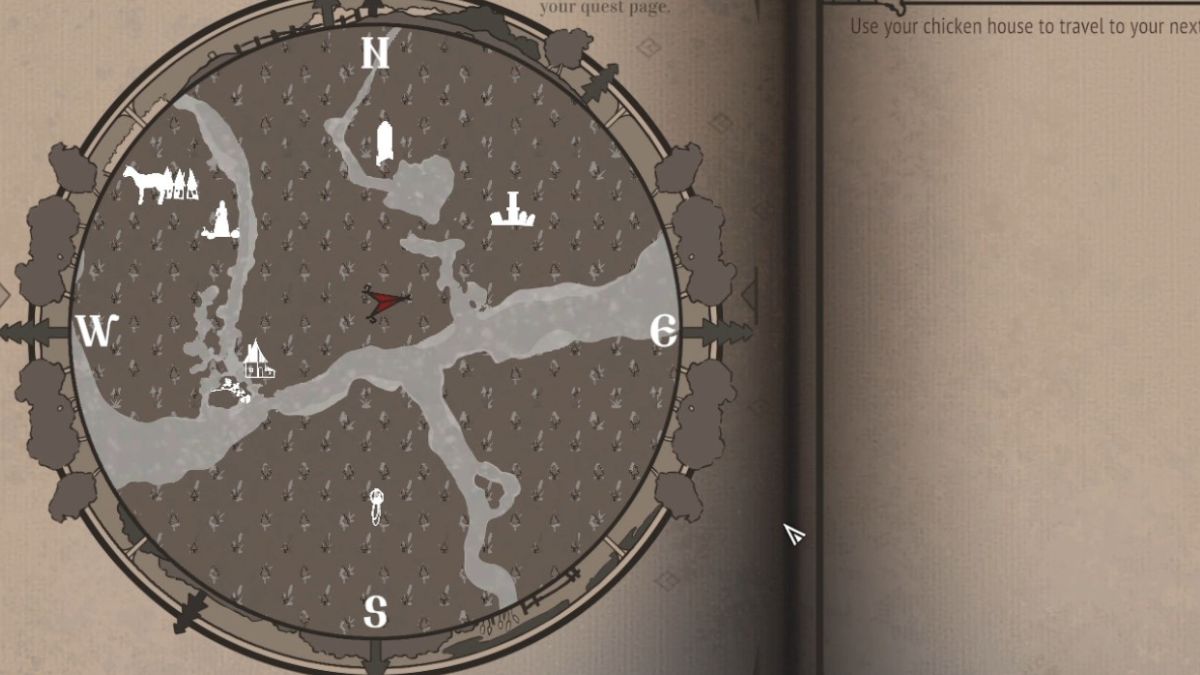 The hidden well in the first area of Reka displayed on a map.