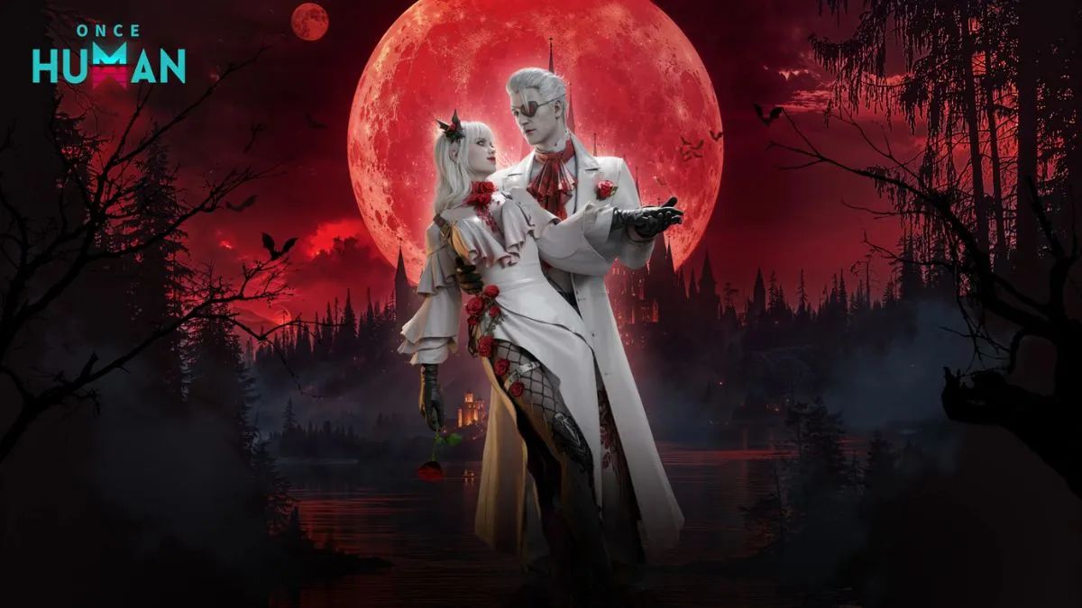 Game art for the new vampire-themed Once Human cosmetics, part of the latest patch.
