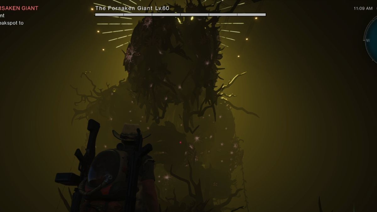 The player faces off with the Forsaken Giant before the boss battle in Once Human.